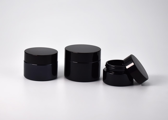 UV Resistant Black Glass Cosmetic Jars Rayuen Packaging